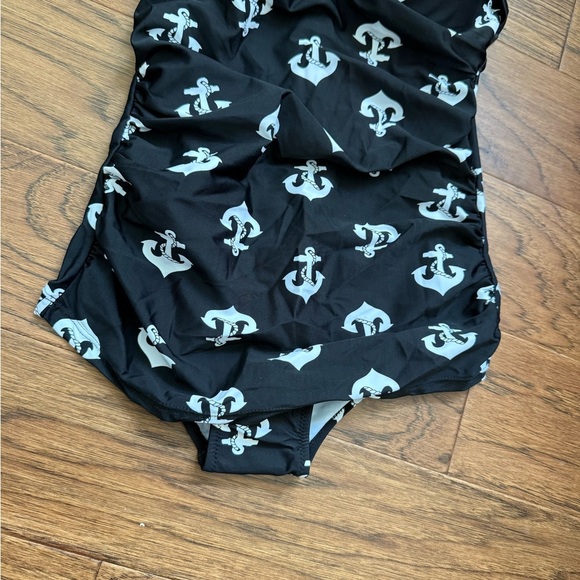 NIB - Belsira 1950's Adeline Anchor Swimsuit in Black - Picture 6 of 11